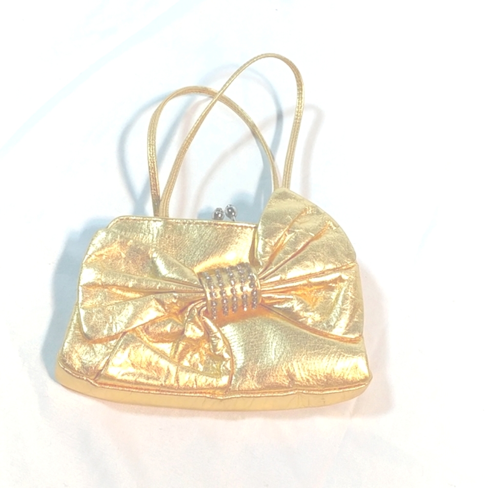 Vintage Gold Leather Bebe Clutch